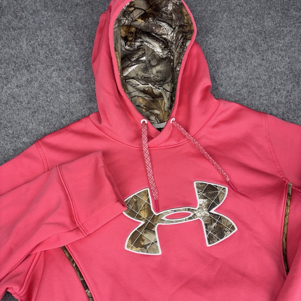 Under Armour Storm Hoodie Pullover Women's Xl Camo Pink Outdoor Casual Comfy